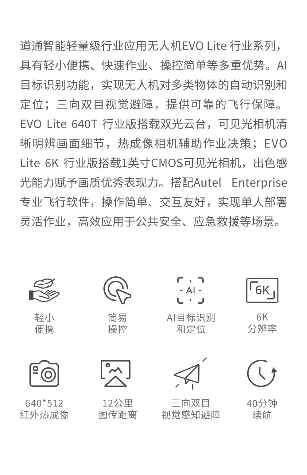 道通智能发布行业应用无人机——EVO Lite 行业系列